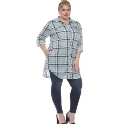 Plaid Tunic Top - Plus