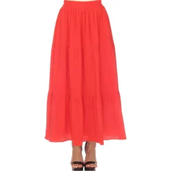 Pleated Tiered Maxi Skirt
