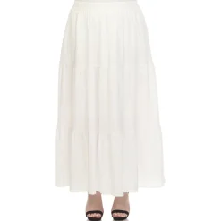 Pleated Tiered Maxi Skirt - Plus