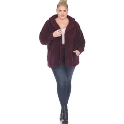 Plush Hooded Cardigan with Pockets - Plus