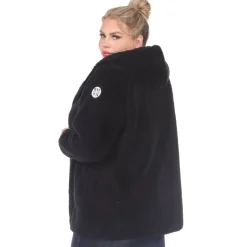 Plush Hooded Cardigan with Pockets - Plus
