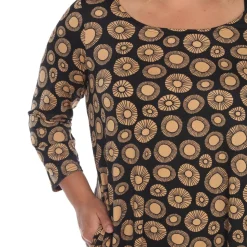 Printed Geometric Circle Tunic Top - Plus