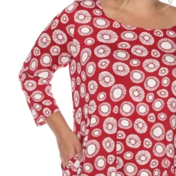 Printed Geometric Circle Tunic Top - Plus