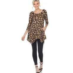 Printed Geometric Circle Tunic Top