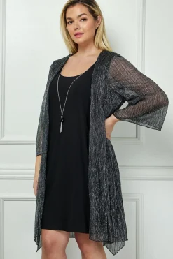 Sara Michelle 3/4 Bell Sleeve 2Fer Dress And Necklace - Plus