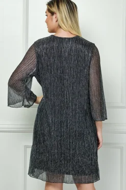 Sara Michelle 3/4 Bell Sleeve 2Fer Dress And Necklace - Plus