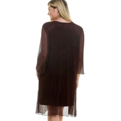 Sara Michelle 3/4 Bell Sleeve 2Fer Dress And Necklace - Plus