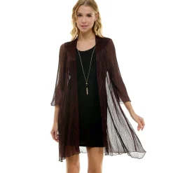 Sara Michelle 3/4 Bell Sleeve 2 Fer Dress And Necklace