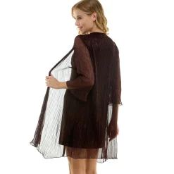 Sara Michelle 3/4 Bell Sleeve 2 Fer Dress And Necklace