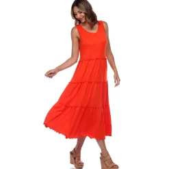 Scoop Neck Tiered Midi Dress