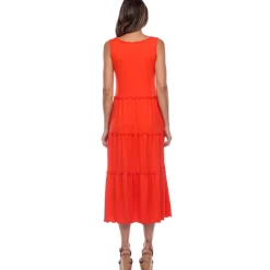 Scoop Neck Tiered Midi Dress