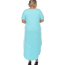 Short Sleeve V-neck Maxi Dress - Plus