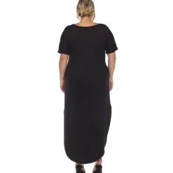 Short Sleeve V-neck Maxi Dress - Plus