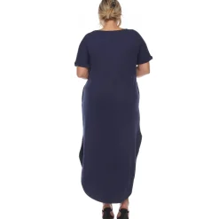 Short Sleeve V-neck Maxi Dress - Plus