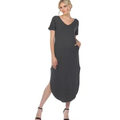 Short Sleeve V-neck Maxi Dress
