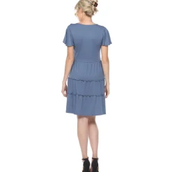 Short Sleeve V-neck Tiered Dress