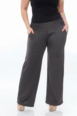 Solid Palazzo Pants - Plus
