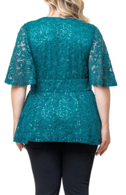 Stardust Sequin Lace Top - Plus