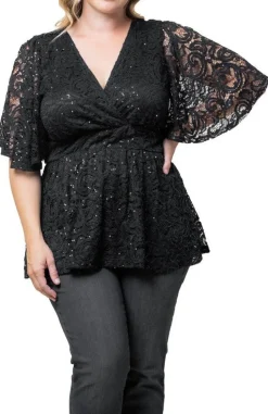 Stardust Sequin Lace Top - Plus