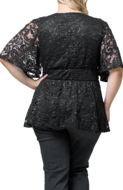 Stardust Sequin Lace Top - Plus