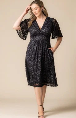 Starry Sequined Lace Cocktail Dress - Plus