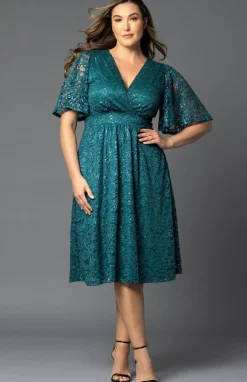 Starry Sequined Lace Cocktail Dress - Plus