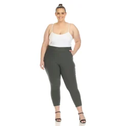 Super Soft Elastic Waistband Scuba Pants - Plus