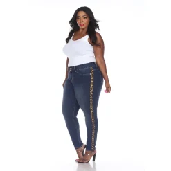 Super Stretch Denim with Cheetah Pannel - Plus