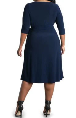 Sweetheart Knit Wrap Dress - Plus