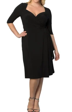Sweetheart Knit Wrap Dress - Plus