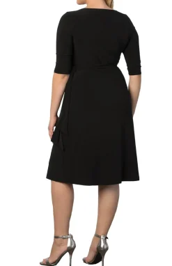 Sweetheart Knit Wrap Dress - Plus