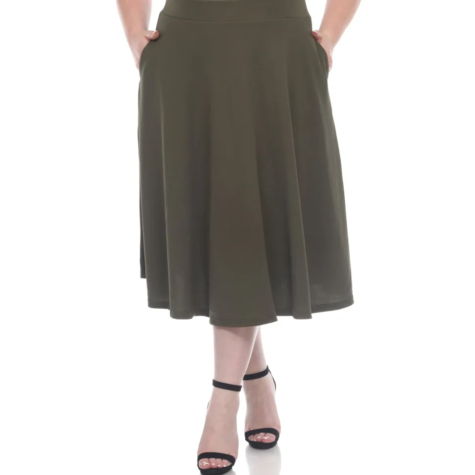Tasmin Flare Midi Skirts - Plus