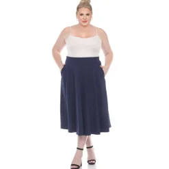 Tasmin Flare Midi Skirts - Plus
