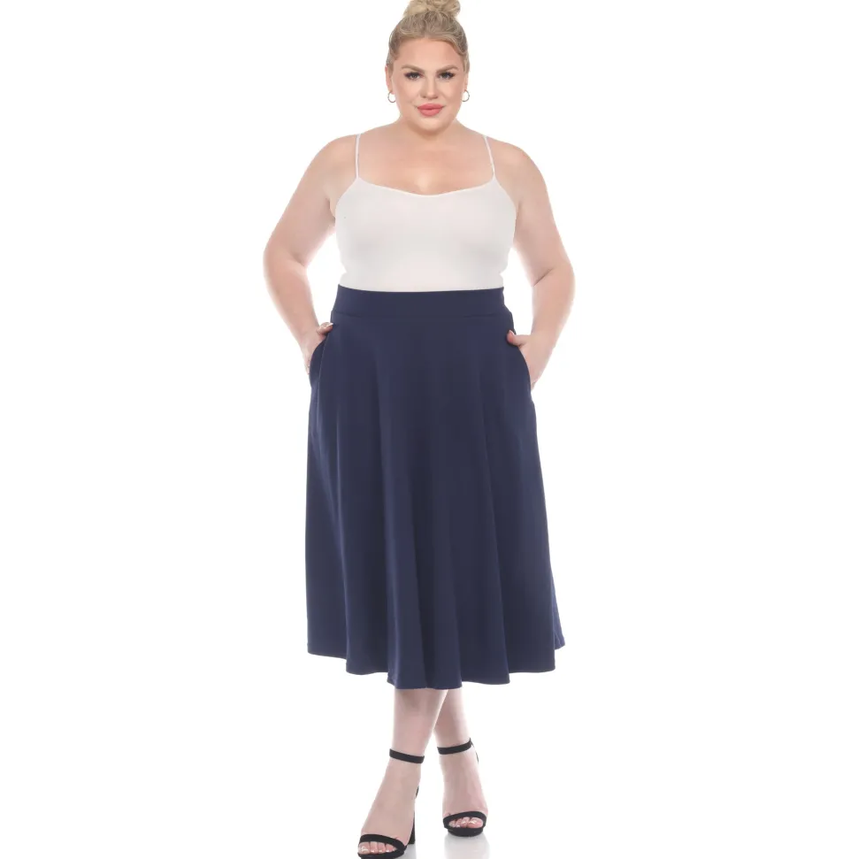 Tasmin Flare Midi Skirts - Plus