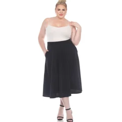 Tasmin Flare Midi Skirts - Plus