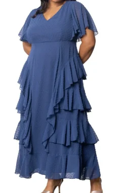 Tour de Flounce Chiffon Gown - Plus