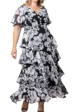 Tour de Flounce Chiffon Gown - Plus