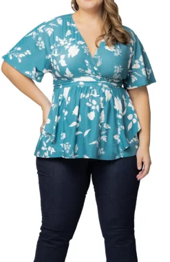 Turquoise Encore Print Top - Plus