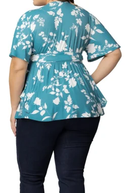 Turquoise Encore Print Top - Plus