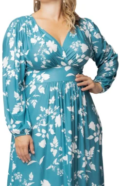 Turquoise Kelsey Long Sleeve Maxi Dress - Plus
