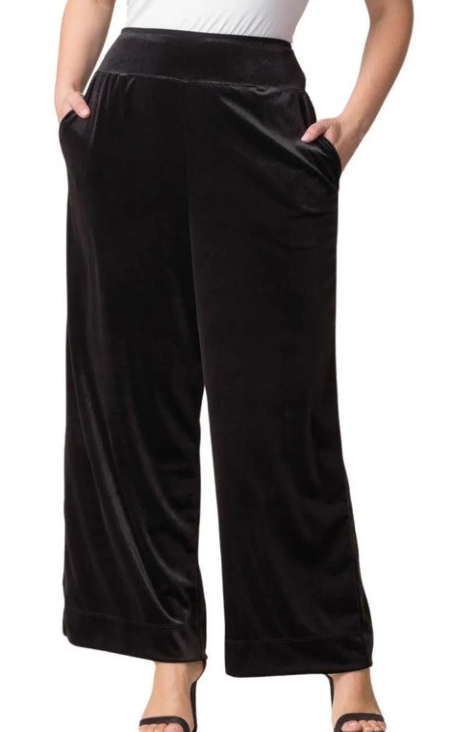 Velvet Luxe Wide Leg Pants - Plus