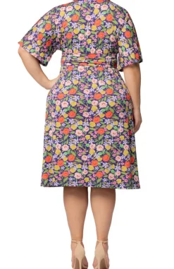 Vibrant Garden Print Gia Midi Dress - Plus