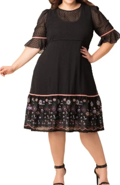 Wildflowers Mesmerizing Embroidered Cocktail Dress - Plus