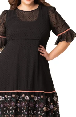 Wildflowers Mesmerizing Embroidered Cocktail Dress - Plus