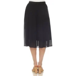 Women's Chiffon Pleated Midi Skirt