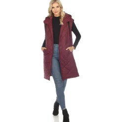 Women's Diamond Quilted Hooded Puffer Vest