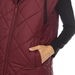Women's Diamond Quilted Hooded Puffer Vest