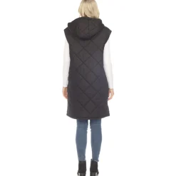 Women's Diamond Quilted Hooded Puffer Vest