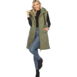 Women's Diamond Quilted Hooded Puffer Vest