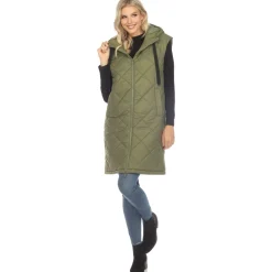 Women's Diamond Quilted Hooded Puffer Vest